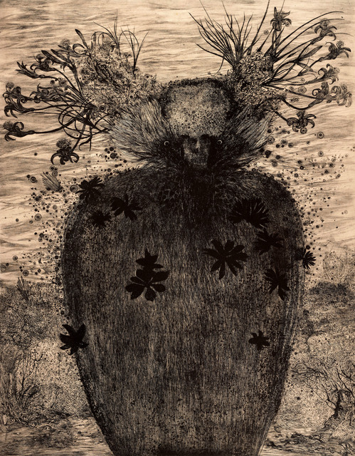 Didier Hamey, ‘Mars’, 2019, Print, Dry point on Okawara stepped on Rives, Antonine Catzéflis