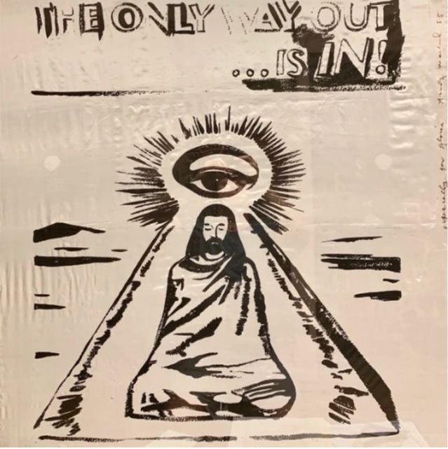 Andy Warhol, ‘The Only Way Out Is In (Scarf)’, ca. 1984, Other, Screen print on silk scarf, Lush Art Agency