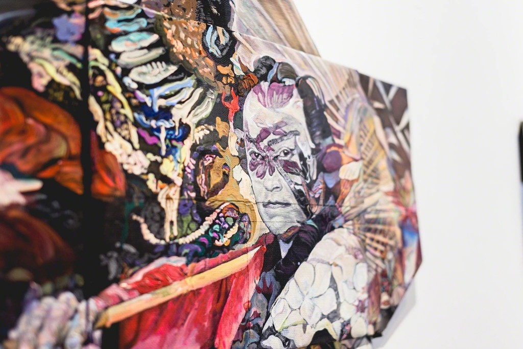 A close up of Vincent de Pio's intricate and expressive work, "Kami (God)." A close up of Vincent de Pio's intricate and expressive work, "Kami (God)."