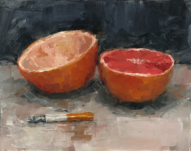 Tom Giesler, ‘Health Study 7: grapefruit cigarette’, 2020, Painting, Oil on panel, McVarish Gallery