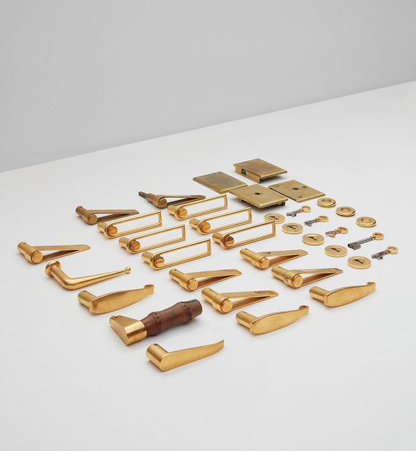 Jean Royère, ‘Door handles’, circa 1945, Design/Decorative Art, Bamboo, gilt bronze, Phillips