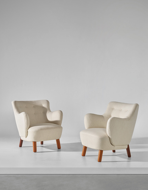 Edvard and Tove Kindt-Larsen, ‘Pair of armchairs’, 1938, Design/Decorative Art, Cuban mahogany, fabric, Phillips