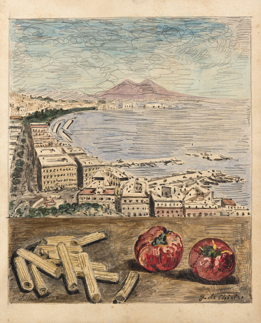 Giorgio de Chirico, ‘Veduta di Napoli con maccheroni e pomodori’, 1966, Il Ponte