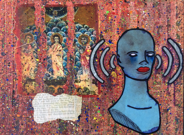 Kathleen Plasko, ‘God Is A Noise In Your Head’, 2019, Painting, Mixed media on gesso panel, {9} The Gallery