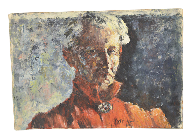 Samuel Rothbort, ‘Aristocrat-Self Portrait’, ca. 1950, Painting, Oil on board, FRED.GIAMPIETRO Gallery
