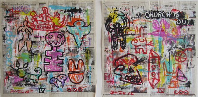 Gary John, ‘Untitled ’, 2012, Painting, Acrylic on newsprint, Wallspace