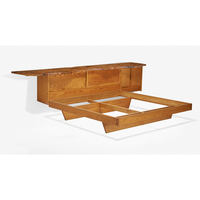 George Nakashima, ‘Conoid headboard and platform bed, New Hope, PA’, 1976, Rago