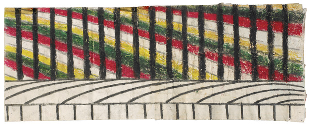 Martín Ramírez, ‘Untitled (Abstraction with Yellow, Green and Red’, c. 1960-63, Robert Berman Gallery