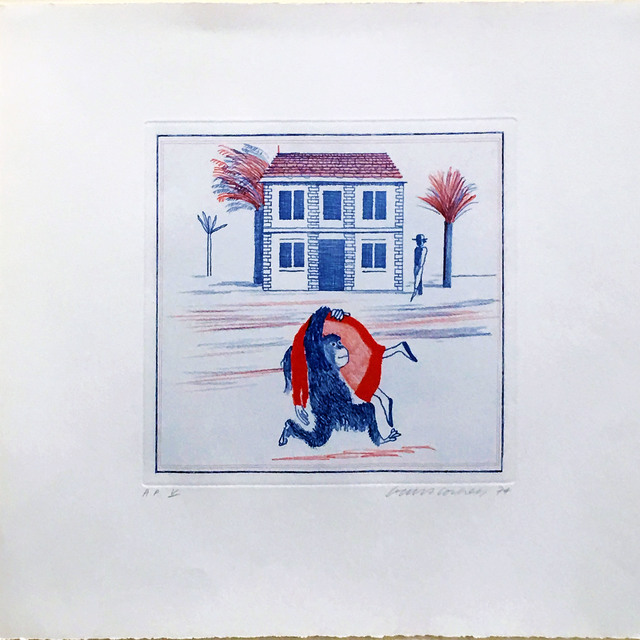 David Hockney, ‘Geography Book: Illustration for "A Simple Heart" of Gustave Flaubert’, 1974, Hamilton-Selway Fine Art Gallery Auction
