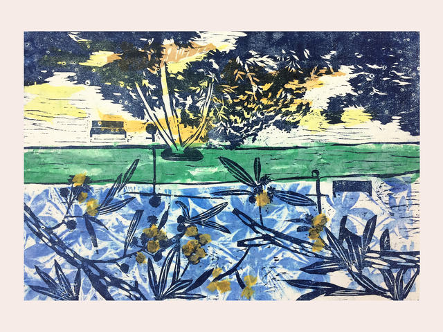June Ho, ‘Acacia Tree By The Lane’, 2017, Print, Wood block printing, Karin Weber Gallery
