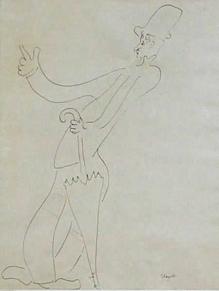 Marc Chagall, ‘L'homme au Parapluie’, 1925, Drawing, Collage or other Work on Paper, Ink on paper, Nicholas Gallery