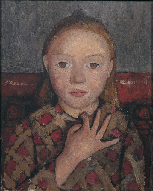 Paula Modersohn-Becker, ‘Mädchenbildnis mit gespreizter Hand vor der Brust (Portrait of a Girl with a Hand Spread across Her Chest )’, c. 1905, Louisiana Museum of Modern Art