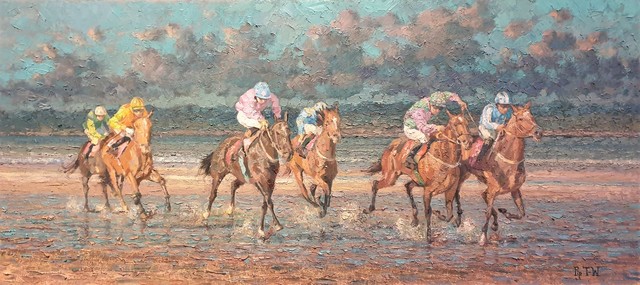 Pip Todd-Warmoth, ‘Flapper Race’, 2020, Painting, Oil on board, Tanya Baxter Contemporary