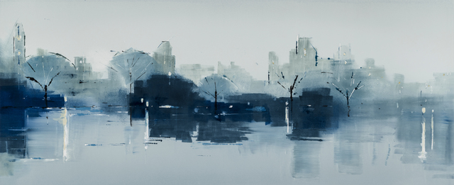 Lisa Breslow, ‘Central Park Blues 1’, 2018, Drawing, Collage or other Work on Paper, Monotype, Kathryn Markel Fine Arts