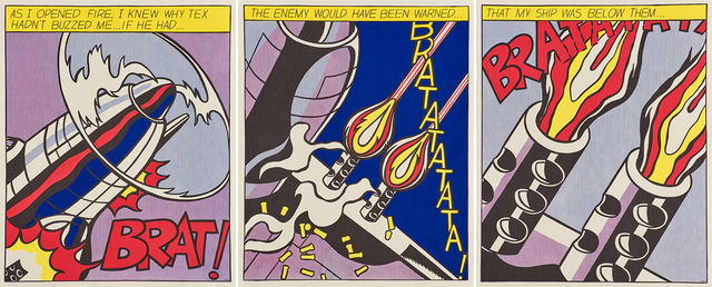 Roy Lichtenstein, ‘As I Opened Fire’, 2000, Print, Three offset lithographs in colors (triptych), Rago/Wright