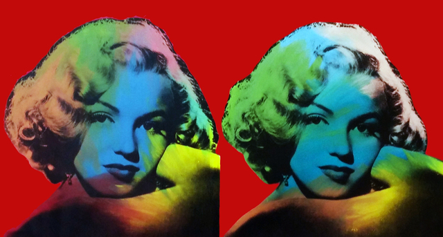 Steve Kaufman - Marilyn Monroe Hollywood Louis Vuitton Original Oil Painting  Trunk - for sale