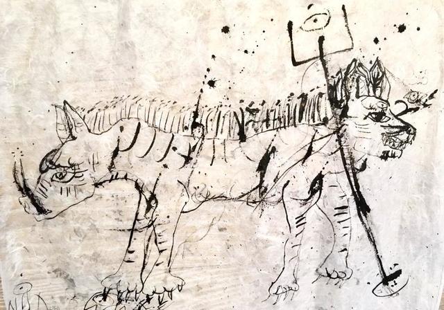 ANURADHA DELACOUR, ‘double serie,point zero’, ca. 2018, Drawing, Collage or other Work on Paper, Ink on asian paper, Canopy Gallery