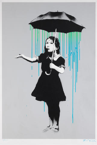 Banksy - Nola (Blue and Green Rain)
