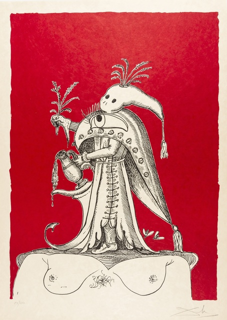 Salvador Dalí, ‘A plate, from Les Songes drolatiques de Pantagruel (Field 73-7-Y; M&L 1417a)’, 1973, Forum Auctions