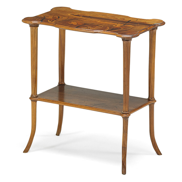 ‘Art Nouveau Tiered Marquetry Side Table With Daffodils, France’, ca. 1900, Rago/Wright
