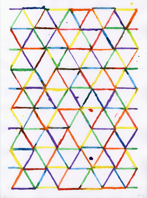 David Batchelor, ‘Colour Triangle 06’, 2019, Drawing, Collage or other Work on Paper, Acrylic on squared paper, Ingleby Gallery