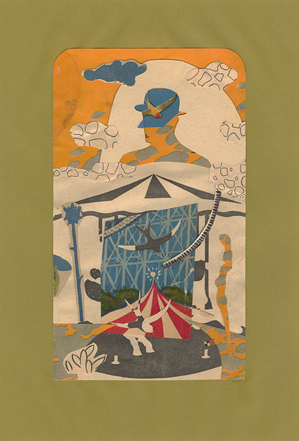 Lou Beach, ‘Le Cirque Du M. Arem’, 2018-2019, Drawing, Collage or other Work on Paper, Collage of printed ephemera, Craig Krull Gallery