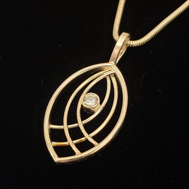 Meghan Tippy Reese, ‘Oblong Necklace with Crystal’, ca. 2018, Jewelry, Silver with 16" snake chain, Springfield Art Association