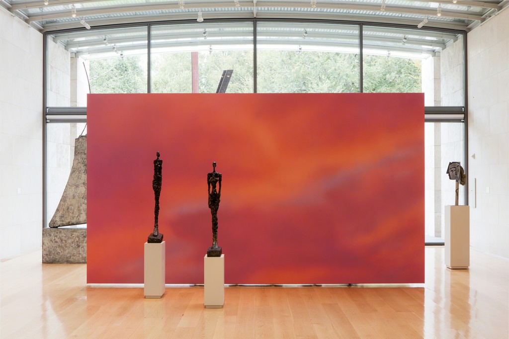 Alex Israel
Sky Backdrop, 2015
Acrylic on canvas
108 x 192 in. (487.7 x 274.3 cm)
Christen and Derek Wilson, Promised gift to the Nasher Sculpture Center
Photo: Kevin Todora, courtesy Nasher Sculpture Center, Dallas
Installation view with Giacometti, Woman of Venice III and Woman of Venice IV Alex Israel
Sky Backdrop, 2015
Acrylic on canvas
108 x 192 in. (487.7 x 274.3 cm)
Christen and Derek Wilson, Promised gift to the Nasher Sculpture Center
Photo: Kevin Todora, courtesy Nasher Sculpture Center, Dallas
Installation view with Giacometti, Woman of Venice III and Woman of Venice IV