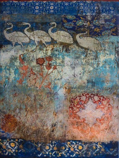 Claudia Marseille, ‘Bokhara’, 2019, Painting, Encaustic and Collage, Seager Gray Gallery