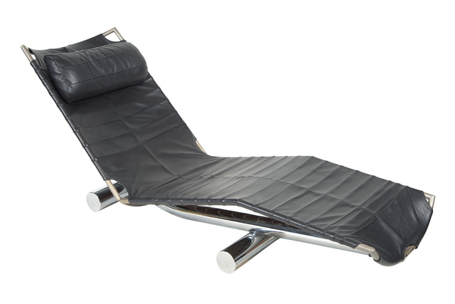 ‘Paul Tuttle Chromed Steel and Leather Chariot Chaise Longue’, Design/Decorative Art, Doyle