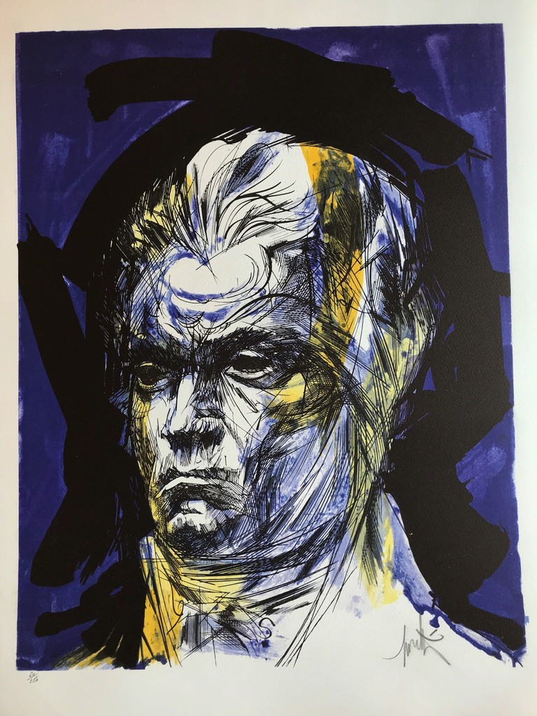 Raymond Moretti's pencil line is recognizable between thousand: long lines in his drawings, bright colors or black and white, portraits of personalities from the political, artistic (like Beethoven in the picture attached) or media world. At the end of the 1970s, he designed the Kallista watch, the most expensive watch in the world at this time, realized with 118 diamonds made by Vacheron Constantin in Geneva, Switzerland. Raymond Moretti's pencil line is recognizable between thousand: long lines in his drawings, bright colors or black and white, portraits of personalities from the political, artistic (like Beethoven in the picture attached) or media world. At the end of the 1970s, he designed the Kallista watch, the most expensive watch in the world at this time, realized with 118 diamonds made by Vacheron Constantin in Geneva, Switzerland.