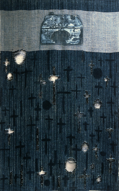Karen Hampton, ‘Ghosts #2’, 2000, Textile Arts, Handwoven linen, amaco yarn, image transfer, pigment, devoré, Fritz + Kouri