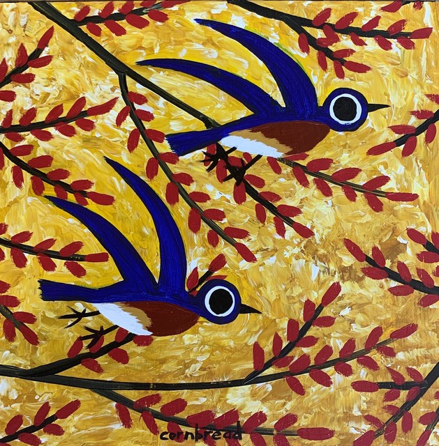 Cornbread, ‘Bluebirds’, Unkown, Painting, Acrylic on Board, Shain Gallery