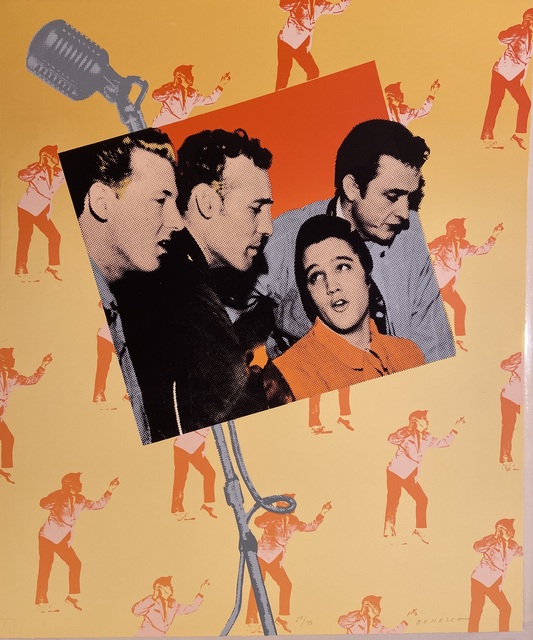 Dan Benesh, ‘Elvis Presley and the Million Dollar Quartet Rare Silkscreen Print’, 1980's, Print, Hand Printed Silkscreen, David Lawrence Gallery
