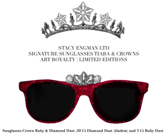 Stacy Engman, ‘Sunglasses-Crown Ruby & Diamond Dust .50 Ct Diamond Dust (diadem) and 3 Ct Ruby Dust’, 2019, Mixed Media, .50 Ct Diamond Dust (diadem) and 3 Ct Ruby Dust, ART CAPSUL