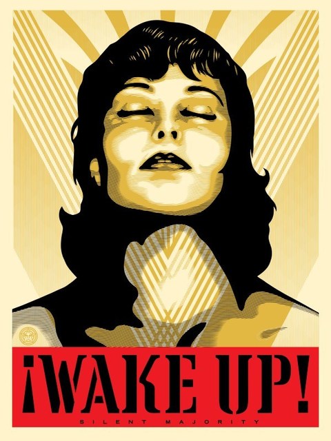 Shepard Fairey (OBEY), ‘Wake Up! ( Cream)’, 2017, Dope! Gallery