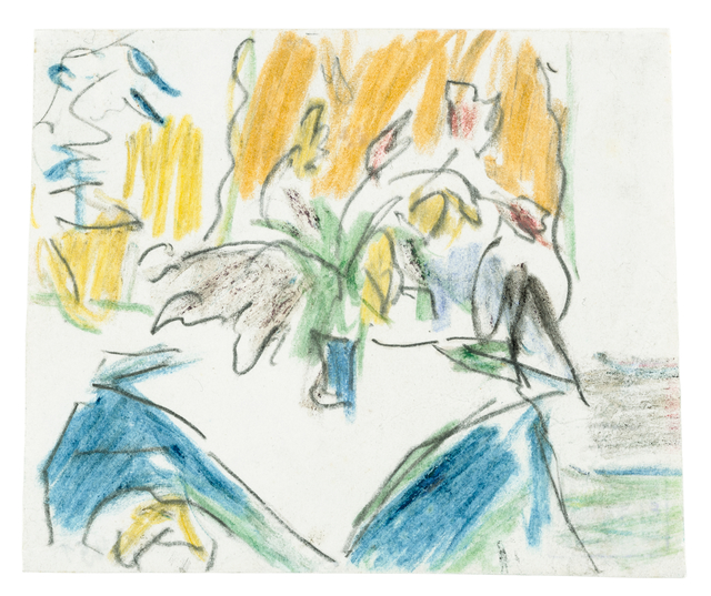 Ernst Ludwig Kirchner, ‘»Stillleben«’, Drawing, Collage or other Work on Paper, Coloured crayon and pencil on paper, Ludorff