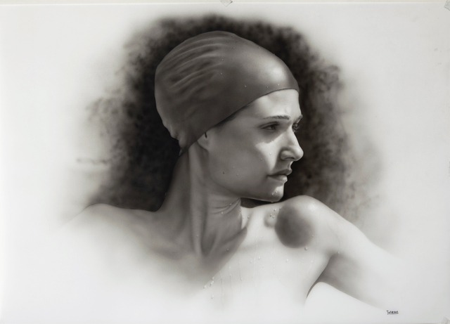 Bernardo Torrens, ‘Study for Sandra in the Pool’, 2014, Painting, Acrylic/Wood, Louis K. Meisel Gallery