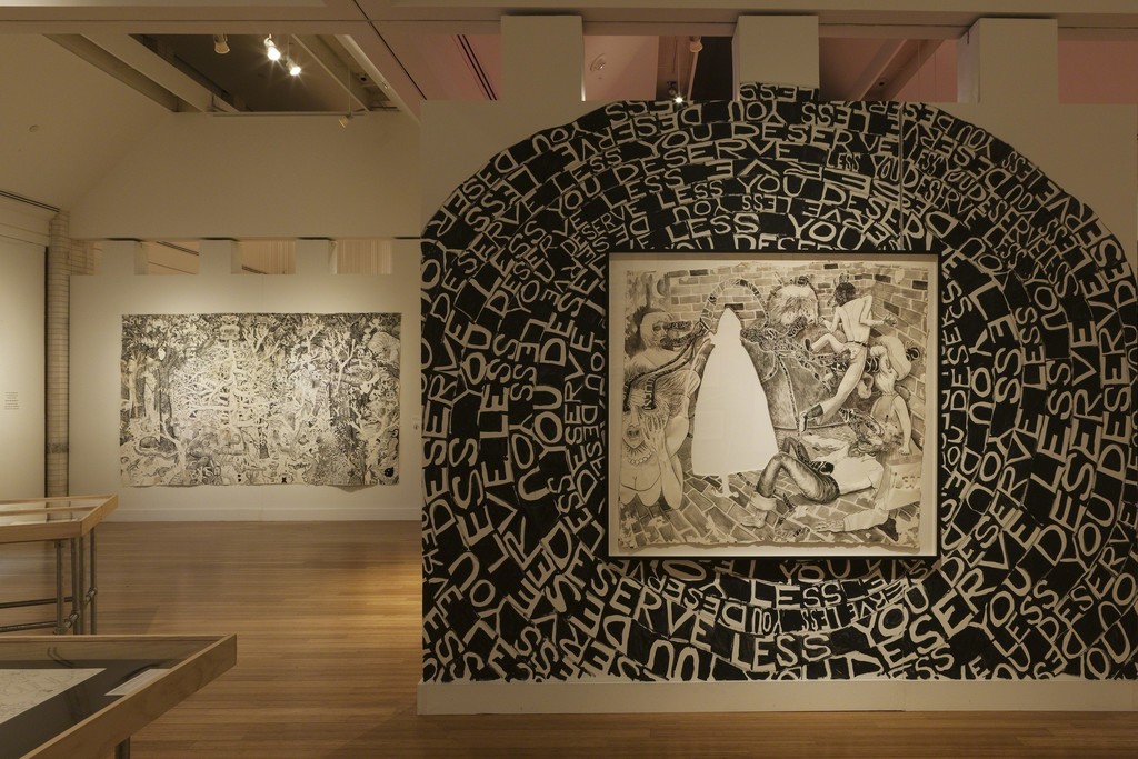 Trenton Doyle Hancock: Skin and Bones, 20 Years of Drawing Installation view at the Virginia Museum of Contemporary Art. Photograph by Glen McClure Trenton Doyle Hancock: Skin and Bones, 20 Years of Drawing Installation view at the Virginia Museum of Contemporary Art. Photograph by Glen McClure