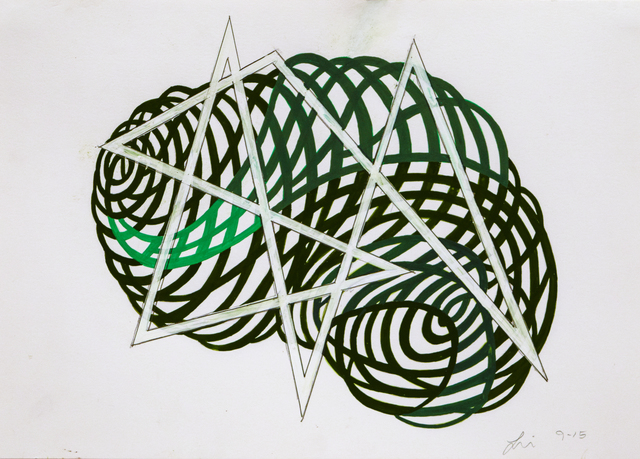 Linda Fleming, ‘Gouache Wall Drawing (green + angle)’, 2017, Robischon Gallery