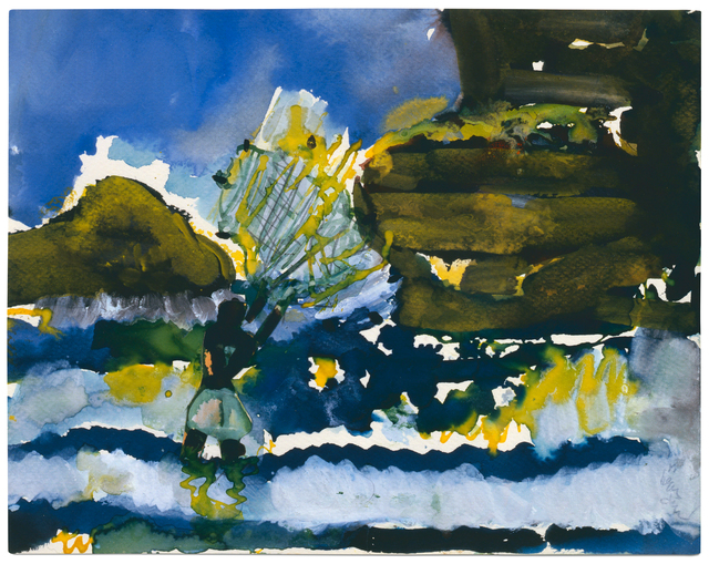 Romare Bearden, ‘Casting the Net’, 1987, Drawing, Collage or other Work on Paper, Watercolor and collage on paper, Alan Avery Art Company