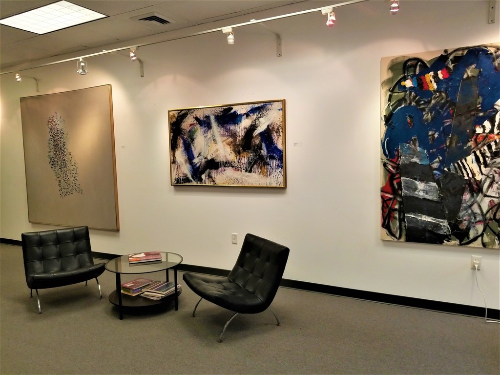From left: Robert Goodnough, "Process Development" 1972, oil and acrylic on canvas, 78" x 78"; Norman Bluhm, "Inside the Muzzle" 1959, oil on canvas triptych, 36" x 60"; Michael Goldberg, "San Paolo in Trono" 1991, oil on canvas, 67" x 66" From left: Robert Goodnough, "Process Development" 1972, oil and acrylic on canvas, 78" x 78"; Norman Bluhm, "Inside the Muzzle" 1959, oil on canvas triptych, 36" x 60"; Michael Goldberg, "San Paolo in Trono" 1991, oil on canvas, 67" x 66"