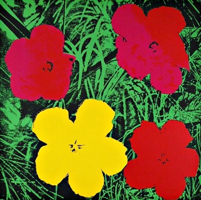 Andy Warhol, ‘Flowers (Red & Yellow)’, 1970, Print, Silkscreen mounted on thin linen canvas. unframed., Alpha 137 Gallery Gallery Auction