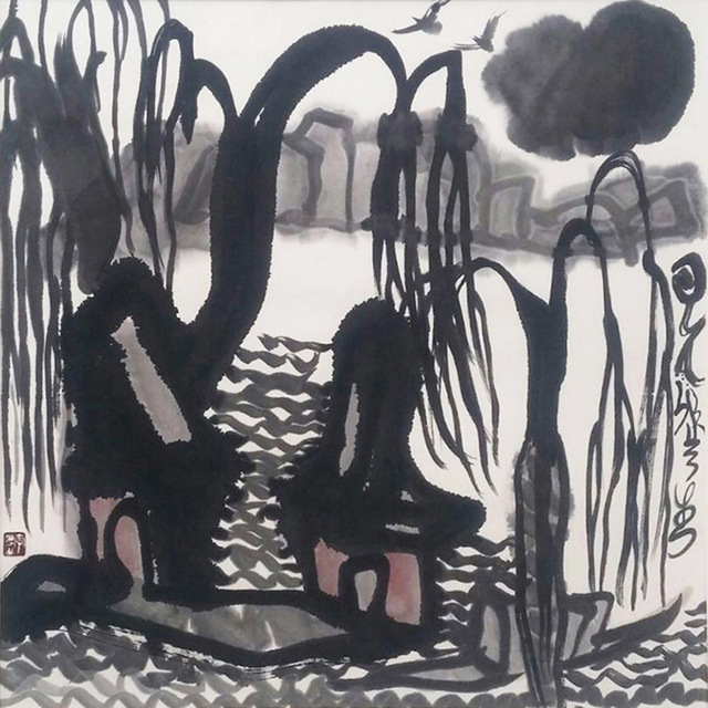 Li Huasheng 李华生, ‘Houses by the Water 江邊小屋’, ca. 1997, Painting, Chinese ink & color on paper, Alisan Fine Arts