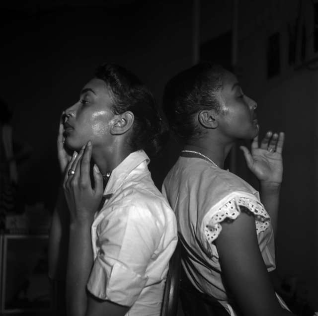 Eve Arnold, ‘Two young models check their make-up backstage, Harlem ’, 1950, Photography, Magnum Photos