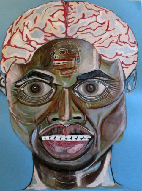 Gilda Mautone, ‘Brain..brain..brain.. ’, 2021, Drawing, Collage or other Work on Paper, Acrylic on paper, ARTBASE
