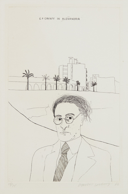 David Hockney, ‘Portrait of Cavafy in Alexandria, from Illustrations for Fourteen Poems by C.P. Cavafy’, 1966, Phillips