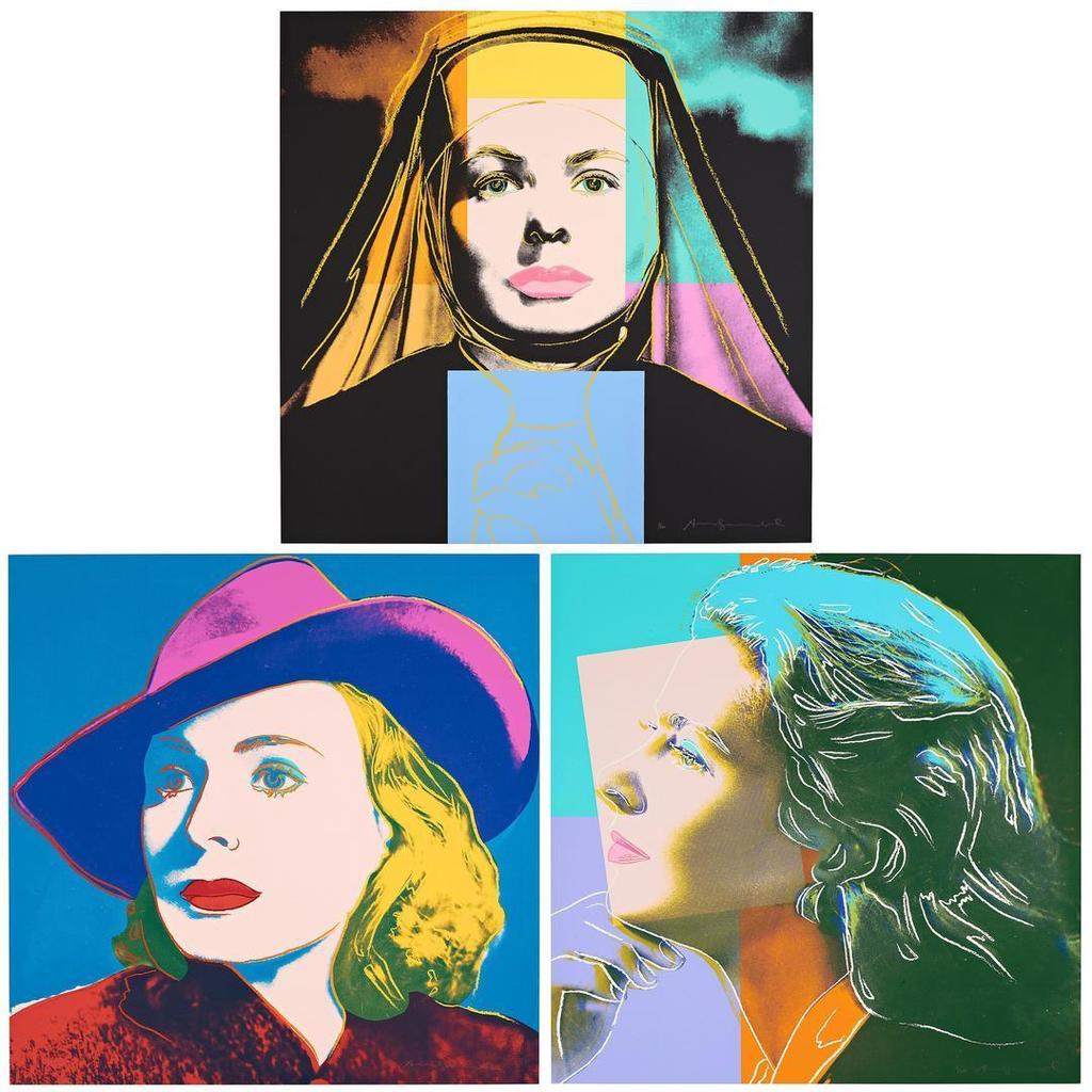 Andy Warhol - "Three portraits of Ingrid Bergman by Andy Warhol".