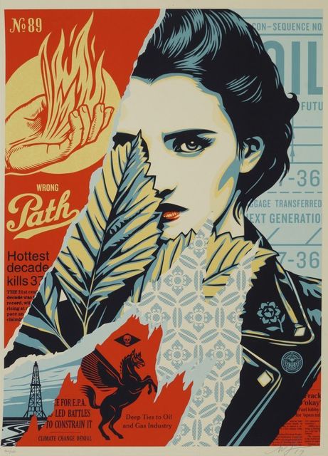 Shepard Fairey, ‘Wrong Path’, 2017, Print, Screenprint in colours on cream Speckle Tone paper, Roseberys