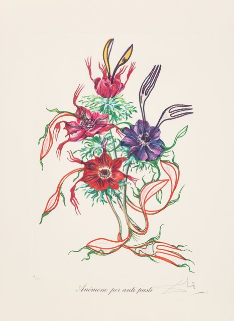 Salvador Dalí, ‘Anenome per anti-pasti, from Florals’, 1972, Print, Lithograph in colors on Arches paper, Heritage Auctions